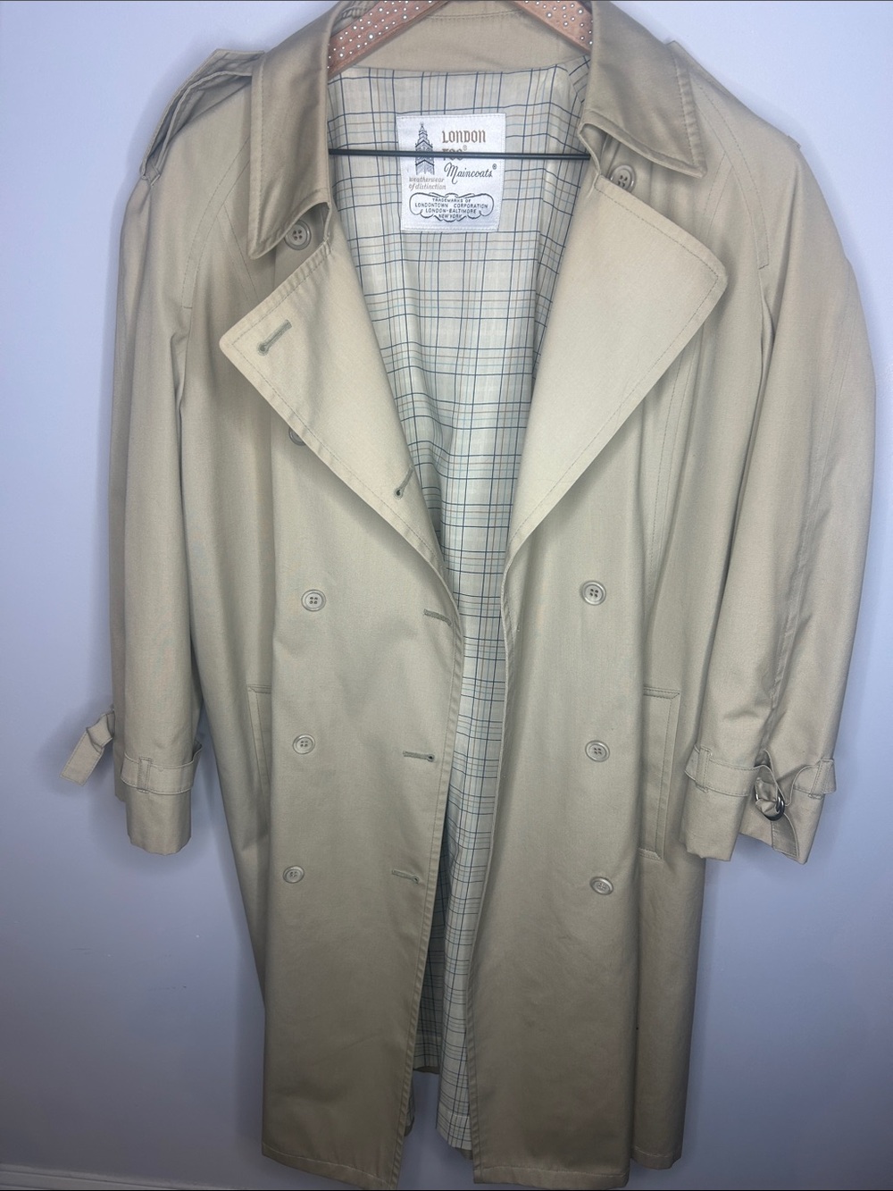 London Fog Beige Double-Breasted Trench Coat